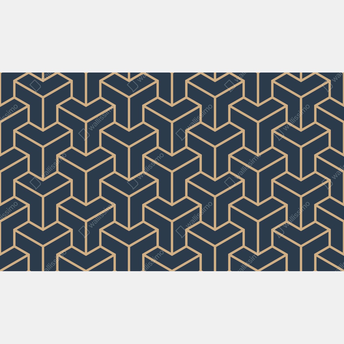 Fototapeta granatowy geometryczny wzór sześcianów – Wallissimo® Fototapeta granatowy geometryczny wzór sześcianów – Wallissimo®