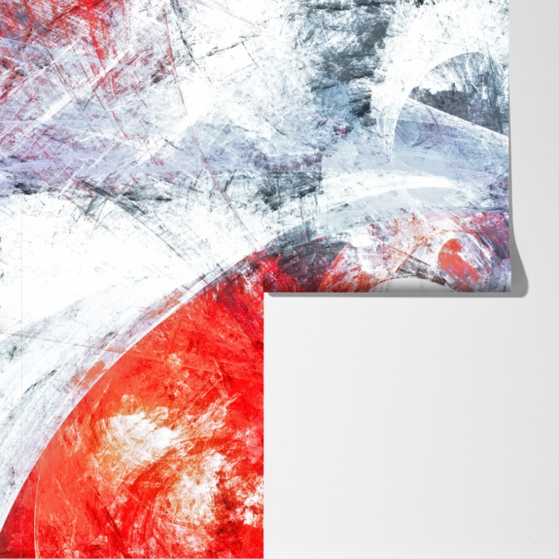 Fototapeta dynamiczna czerwona i biała abstrakcyjna kompozycja – Wallissimo® Fototapeta dynamiczna czerwona i biała abstrakcyjna kompozycja – Wallissimo®