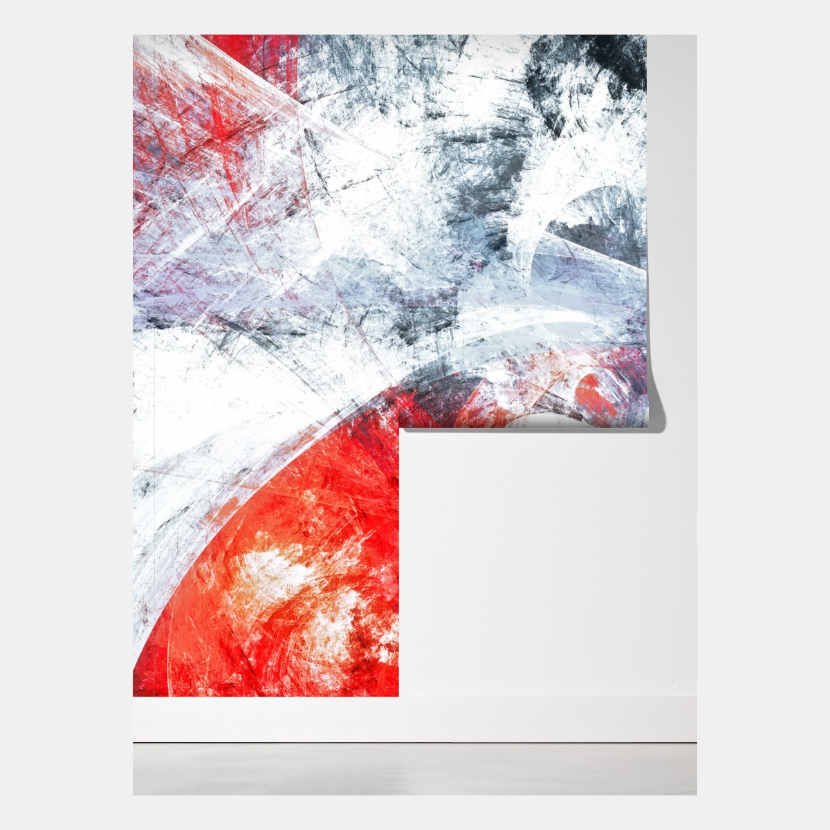 Fototapeta dynamiczna czerwona i biała abstrakcyjna kompozycja – Wallissimo® Fototapeta dynamiczna czerwona i biała abstrakcyjna kompozycja – Wallissimo®