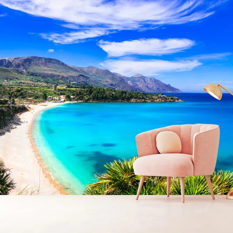 Wall mural turquoise coastal beach landscape