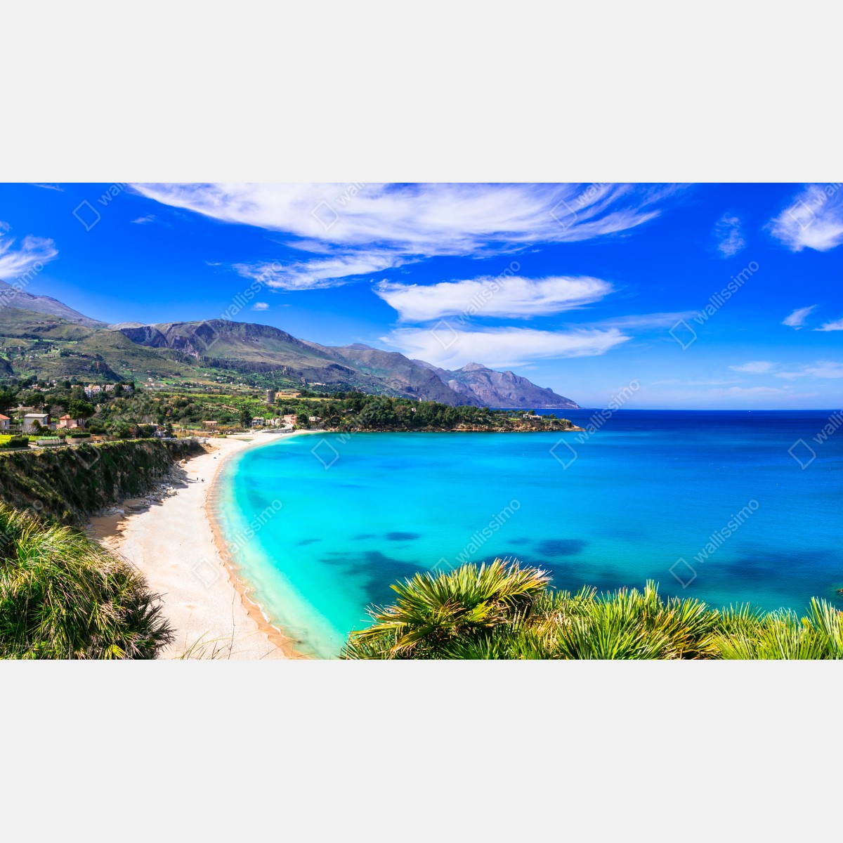 Fototapeta turkusowy nadmorski pejzaż plaży – Wallissimo® Fototapeta turkusowy nadmorski pejzaż plaży – Wallissimo®