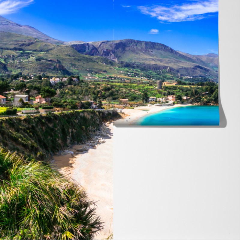 Fototapeta turkusowy nadmorski pejzaż plaży – Wallissimo® Fototapeta turkusowy nadmorski pejzaż plaży – Wallissimo®