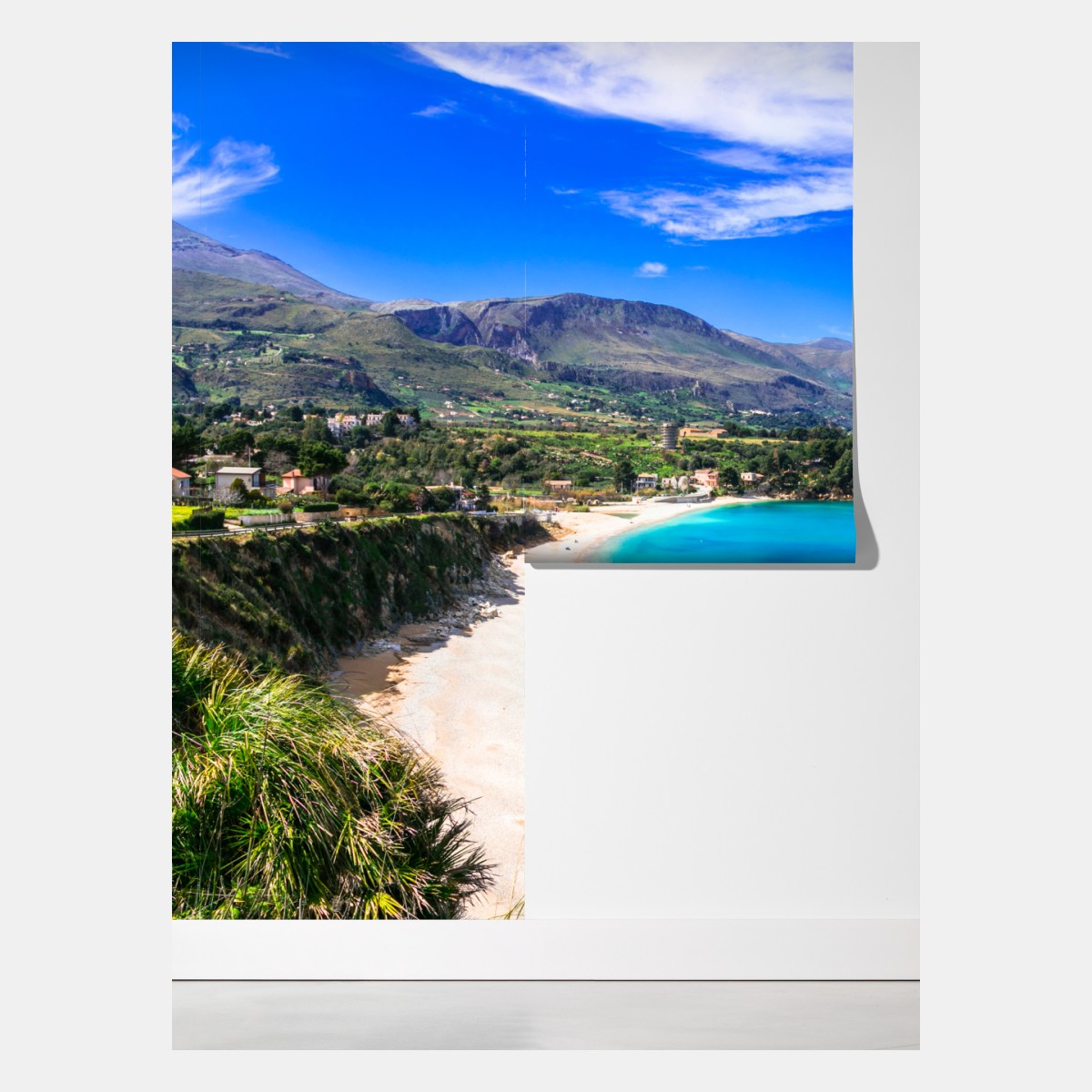 Fototapeta turkusowy nadmorski pejzaż plaży – Wallissimo® Fototapeta turkusowy nadmorski pejzaż plaży – Wallissimo®