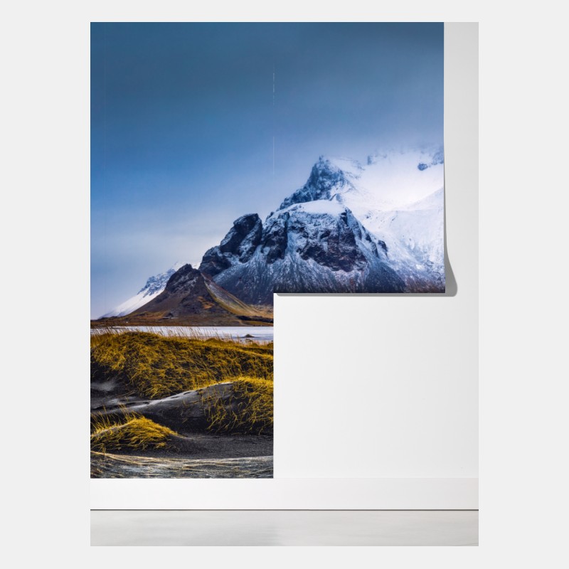 Fototapeta panorama Vestrahorn na Stokksnes – Wallissimo® Fototapeta panorama Vestrahorn na Stokksnes – Wallissimo®