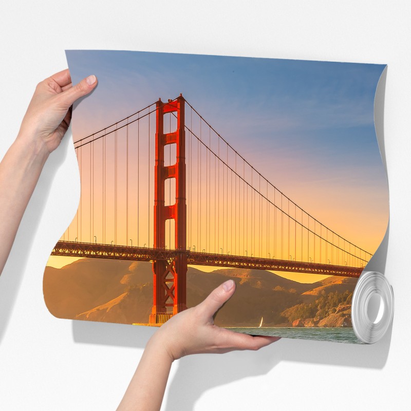 Fototapeta zachód słońca przy Golden Gate Bridge – Wallissimo® Fototapeta zachód słońca przy Golden Gate Bridge – Wallissimo®