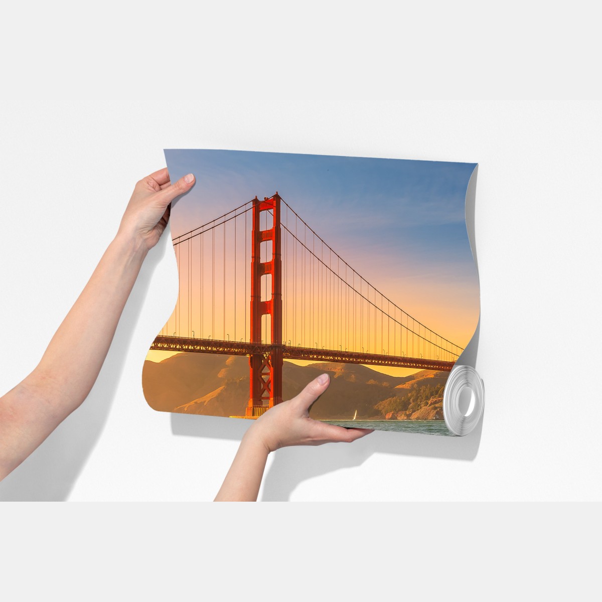 Fototapeta zachód słońca przy Golden Gate Bridge – Wallissimo® Fototapeta zachód słońca przy Golden Gate Bridge – Wallissimo®
