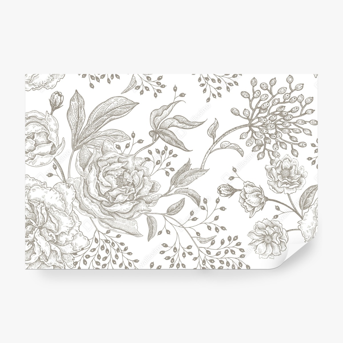 Fototapeta delikatny botaniczny wzór kwiatowy w stylu vintage – Wallissimo® Fototapeta delikatny botaniczny wzór kwiatowy w stylu vintage – Wallissimo®