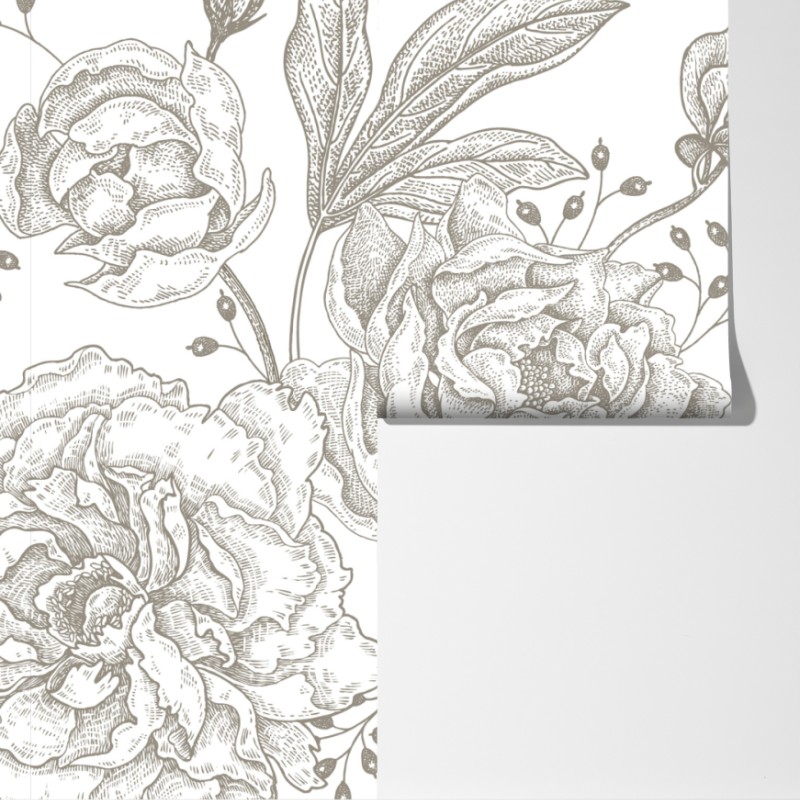 Fototapeta delikatny botaniczny wzór kwiatowy w stylu vintage – Wallissimo® Fototapeta delikatny botaniczny wzór kwiatowy w stylu vintage – Wallissimo®