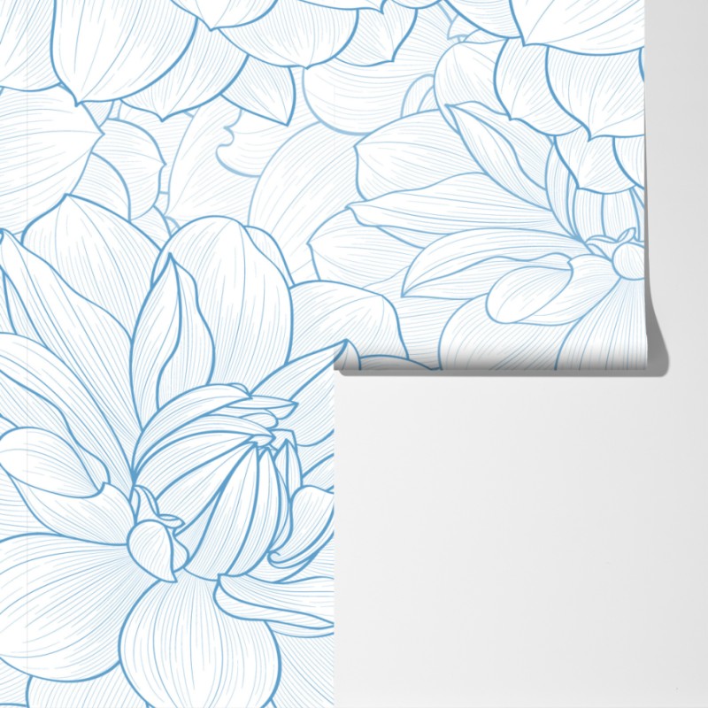 Fototapeta delikatny niebieski motyw kwiatowy – Wallissimo® Fototapeta delikatny niebieski motyw kwiatowy – Wallissimo®