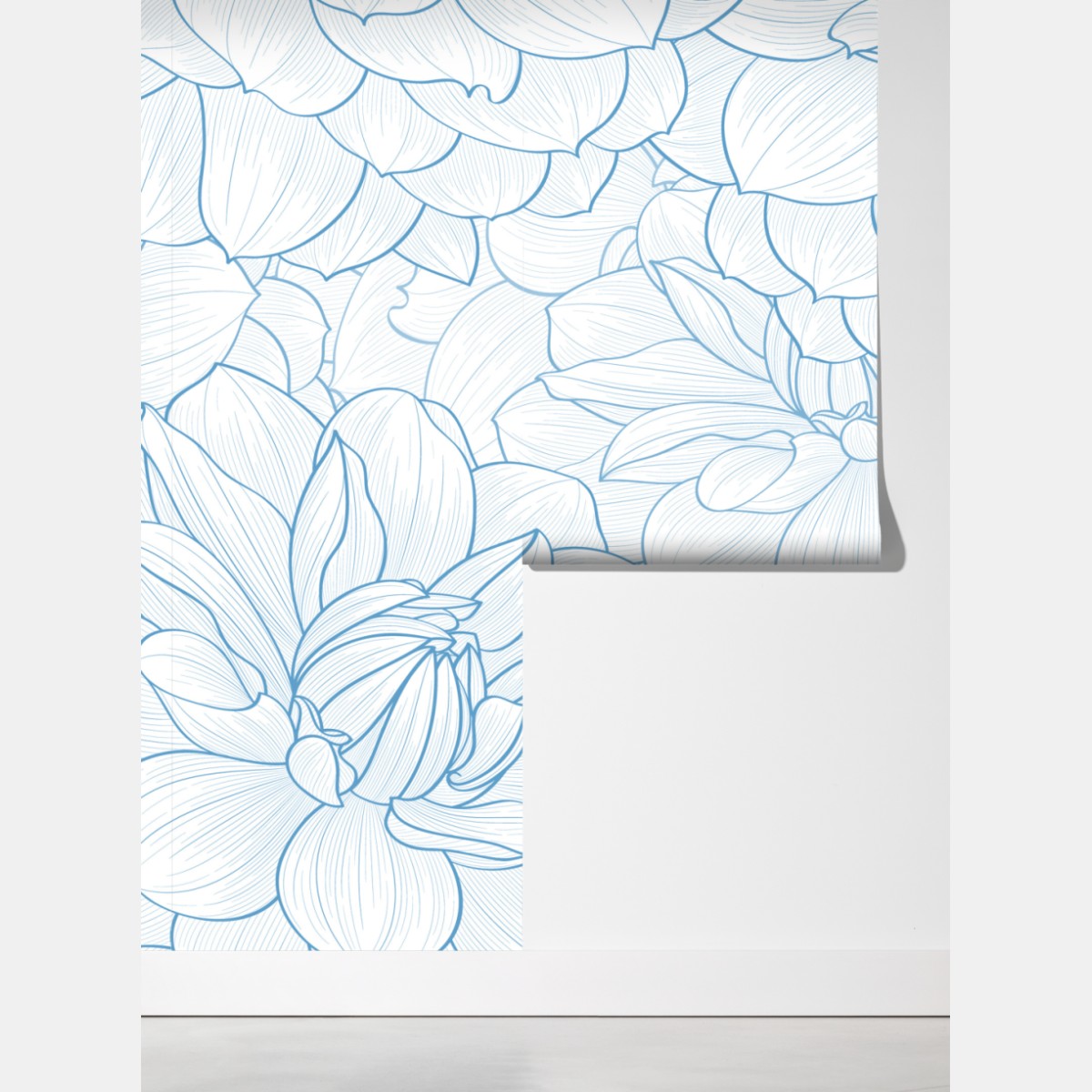 Fototapeta delikatny niebieski motyw kwiatowy – Wallissimo® Fototapeta delikatny niebieski motyw kwiatowy – Wallissimo®