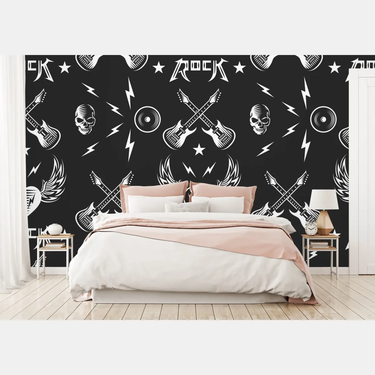 Fototapeta bezszwowy wzór rockowych ikon – Wallissimo® Fototapeta bezszwowy wzór rockowych ikon – Wallissimo®