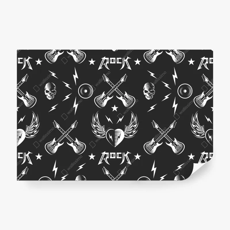 Wall mural rock icons seamless pattern