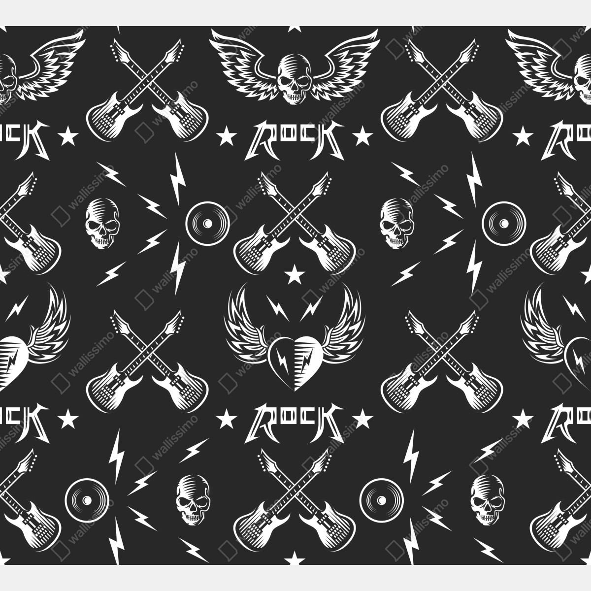 Fototapeta bezszwowy wzór rockowych ikon – Wallissimo® Fototapeta bezszwowy wzór rockowych ikon – Wallissimo®