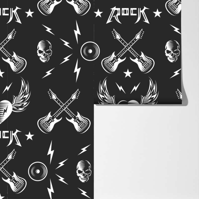 Fototapeta bezszwowy wzór rockowych ikon – Wallissimo® Fototapeta bezszwowy wzór rockowych ikon – Wallissimo®