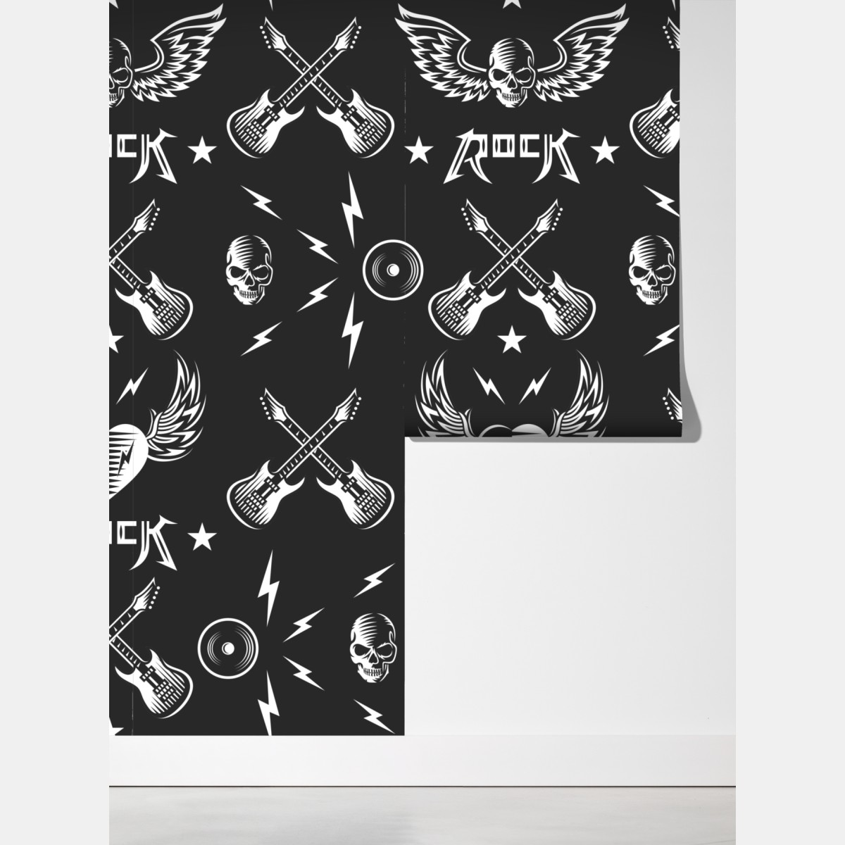 Fototapeta bezszwowy wzór rockowych ikon – Wallissimo® Fototapeta bezszwowy wzór rockowych ikon – Wallissimo®