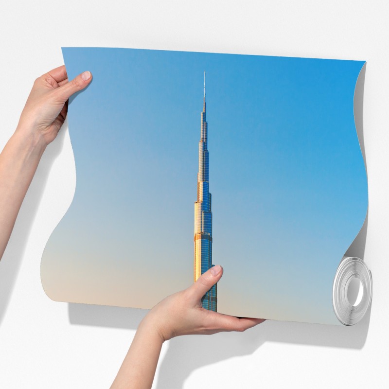 Fototapeta panorama Dubaju o złotej godzinie – Wallissimo® Fototapeta panorama Dubaju o złotej godzinie – Wallissimo®