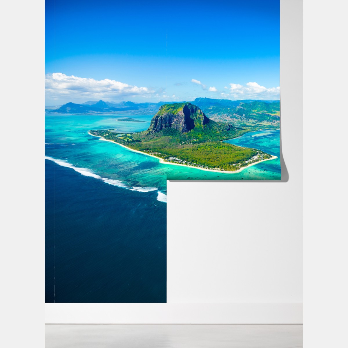 Fototapeta Le Morne turkusowa laguna panorama – Wallissimo® Fototapeta Le Morne turkusowa laguna panorama – Wallissimo®