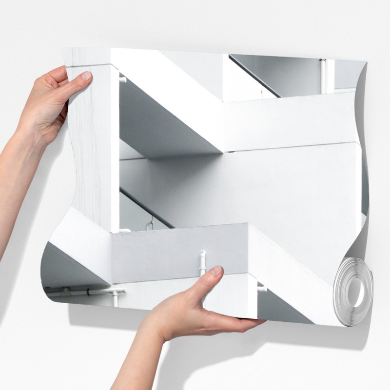 Fototapeta biała betonowa fasada w geometrycznym wzorze – Wallissimo® Fototapeta biała betonowa fasada w geometrycznym wzorze – Wallissimo®