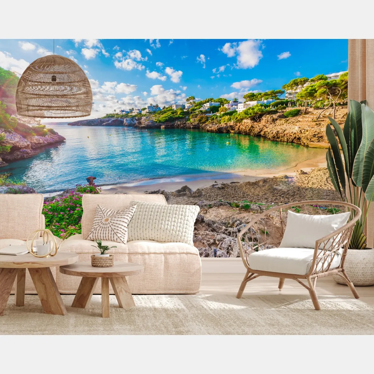 Fototapeta słoneczna Cala Esmeralda zatoka w turkusie – Wallissimo® Fototapeta słoneczna Cala Esmeralda zatoka w turkusie – Wallissimo®