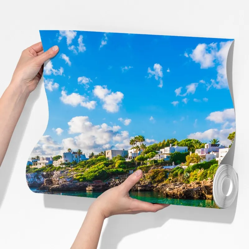 Fototapeta słoneczna Cala Esmeralda zatoka w turkusie – Wallissimo® Fototapeta słoneczna Cala Esmeralda zatoka w turkusie – Wallissimo®