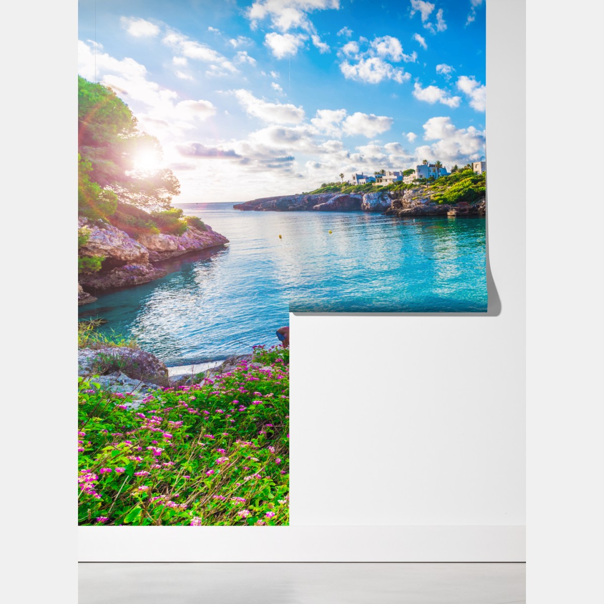 Fototapeta słoneczna Cala Esmeralda zatoka w turkusie – Wallissimo® Fototapeta słoneczna Cala Esmeralda zatoka w turkusie – Wallissimo®