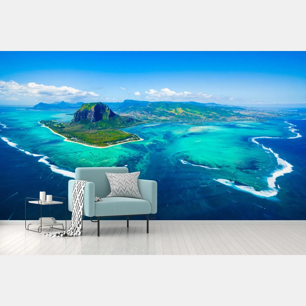Fototapeta panorama Le Morne nad laguną Mauritiusa – Wallissimo® Fototapeta panorama Le Morne nad laguną Mauritiusa – Wallissimo®