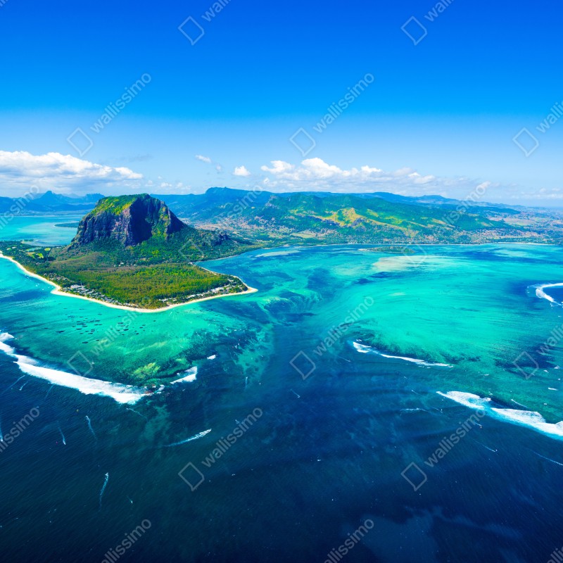 Fototapeta panorama Le Morne nad laguną Mauritiusa – Wallissimo® Fototapeta panorama Le Morne nad laguną Mauritiusa – Wallissimo®