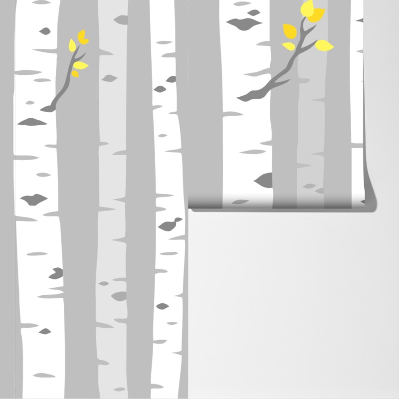 Fototapeta skandynawski las brzóz – Wallissimo® Fototapeta skandynawski las brzóz – Wallissimo®