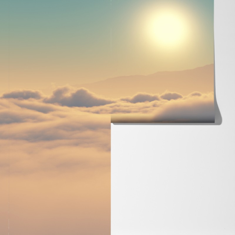 Fototapeta samolot nad chmurami o wschodzie słońca – Wallissimo® Fototapeta samolot nad chmurami o wschodzie słońca – Wallissimo®