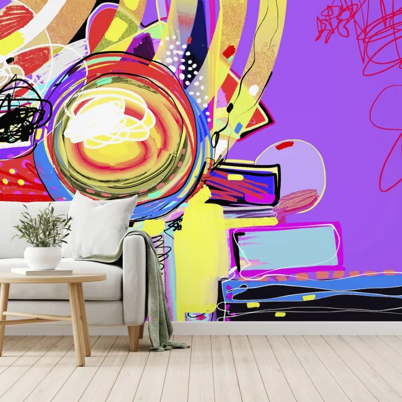 Wall mural vibrant purple abstract composition