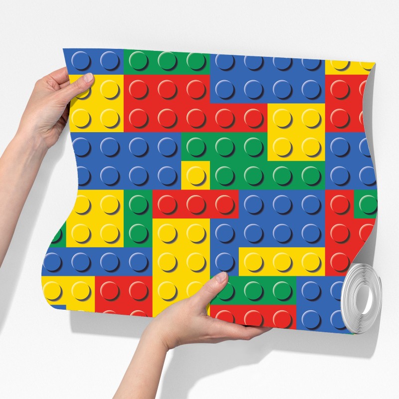 Fototapeta kolorowy wzór klocków konstrukcyjnych – Wallissimo® Fototapeta kolorowy wzór klocków konstrukcyjnych – Wallissimo®