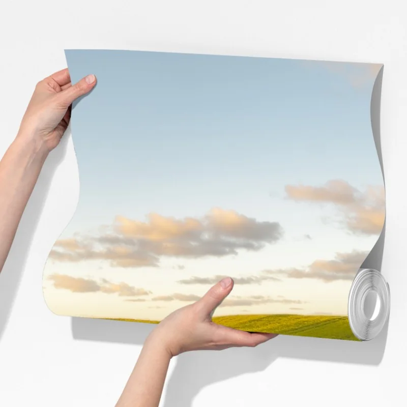 Fototapeta spokojna zielona łąka panorama – Wallissimo® Fototapeta spokojna zielona łąka panorama – Wallissimo®