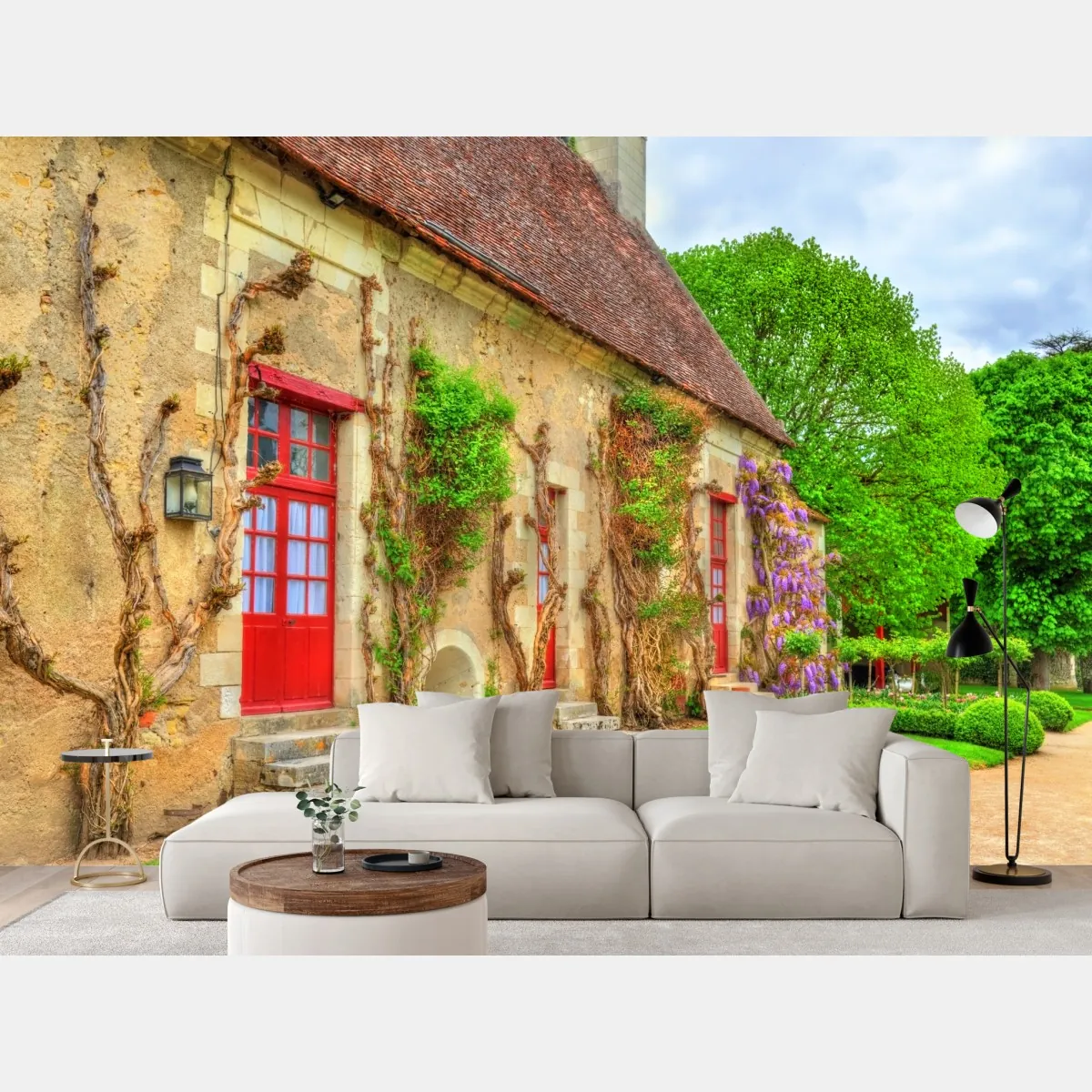 Fototapeta uroczy domek z kwitnącą glicynią – Wallissimo® Fototapeta uroczy domek z kwitnącą glicynią – Wallissimo®