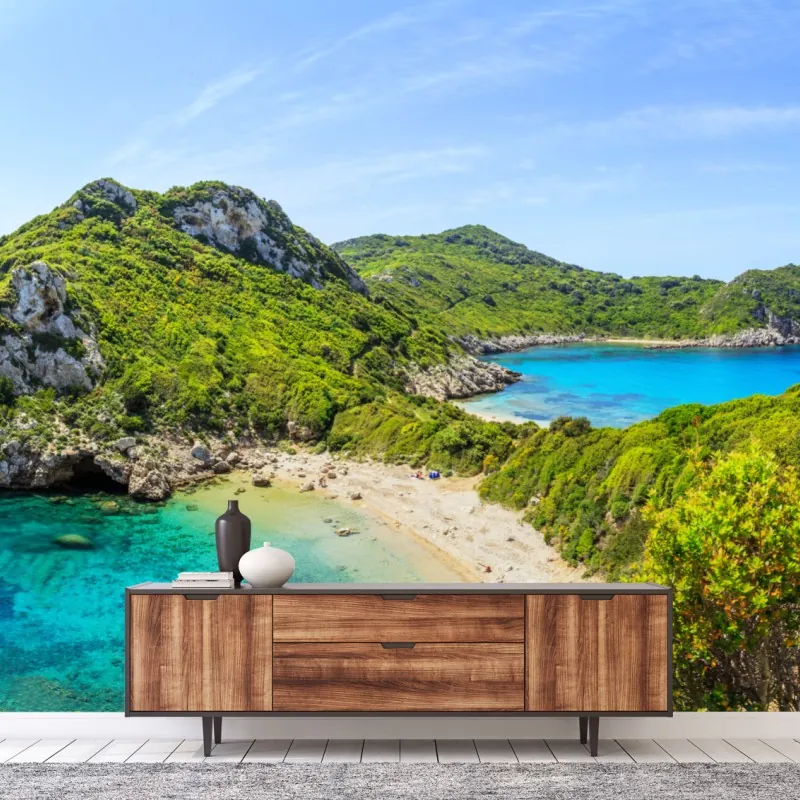 Wall mural turquoise island cove beach landscape