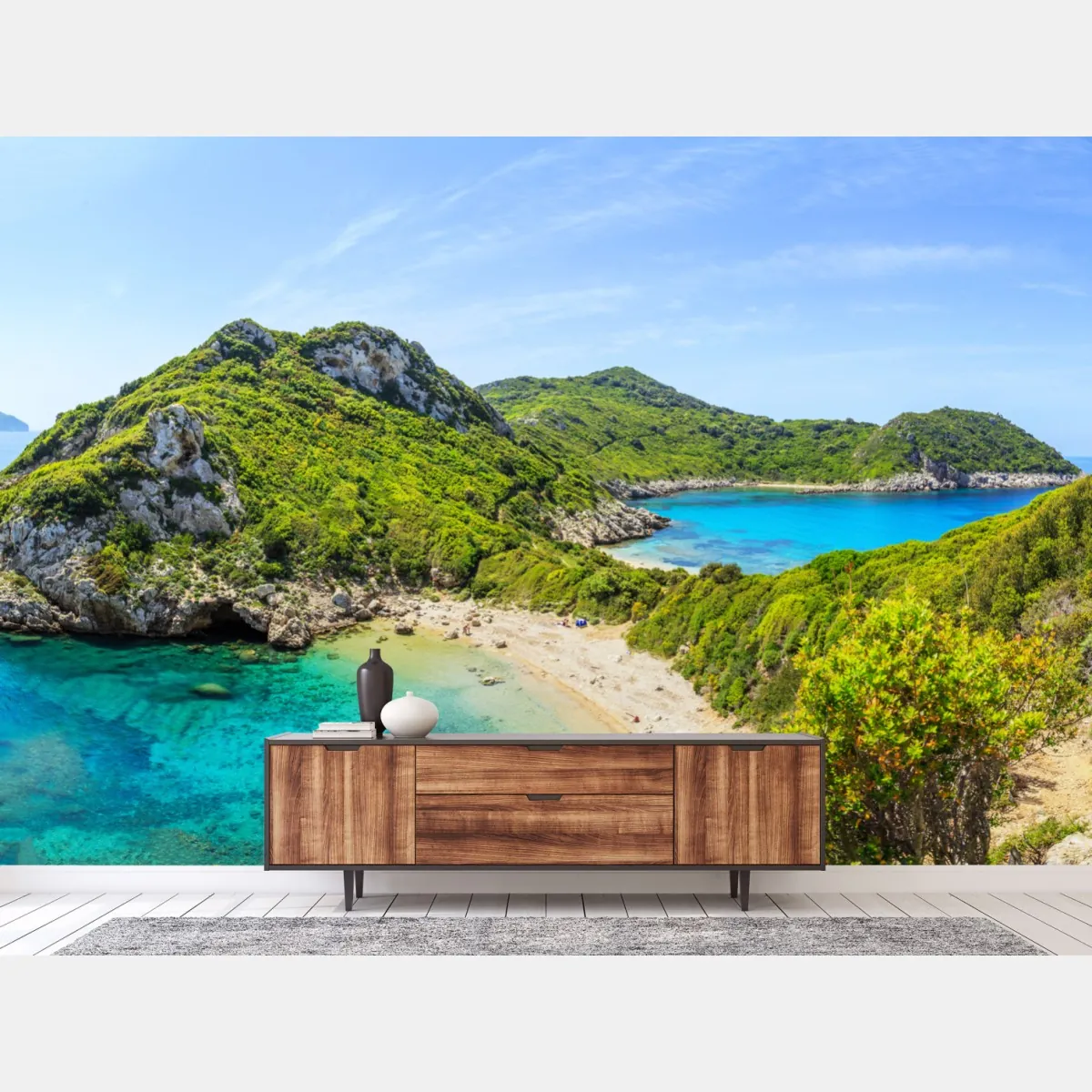 Fototapeta turkusowa zatoka na wyspie – Wallissimo® Fototapeta turkusowa zatoka na wyspie – Wallissimo®