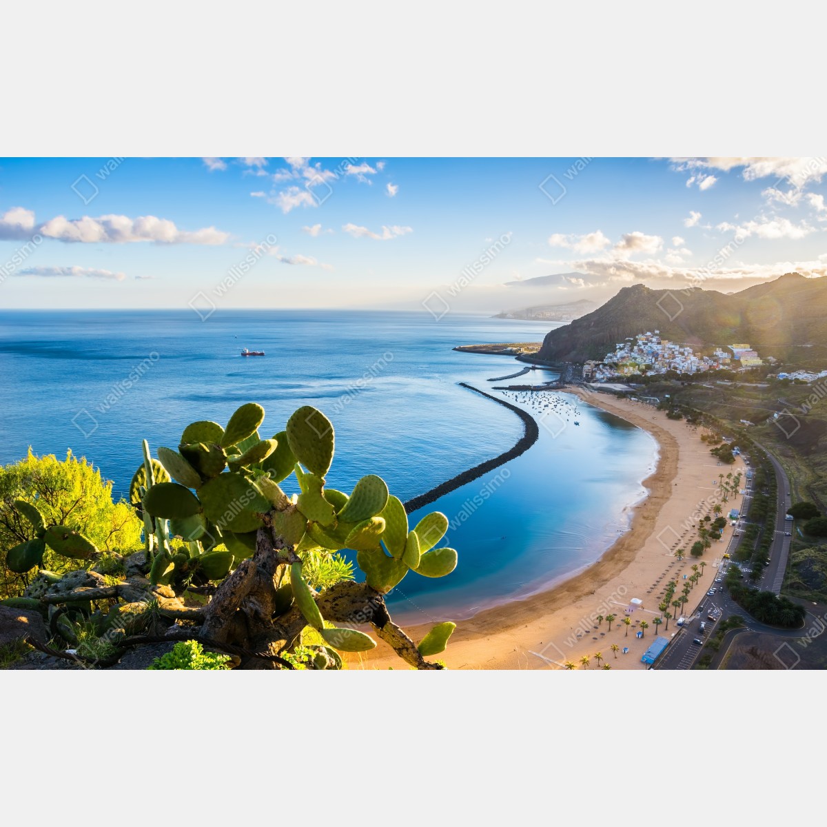 Fototapeta słoneczna plaża Las Teresitas panorama – Wallissimo® Fototapeta słoneczna plaża Las Teresitas panorama – Wallissimo®