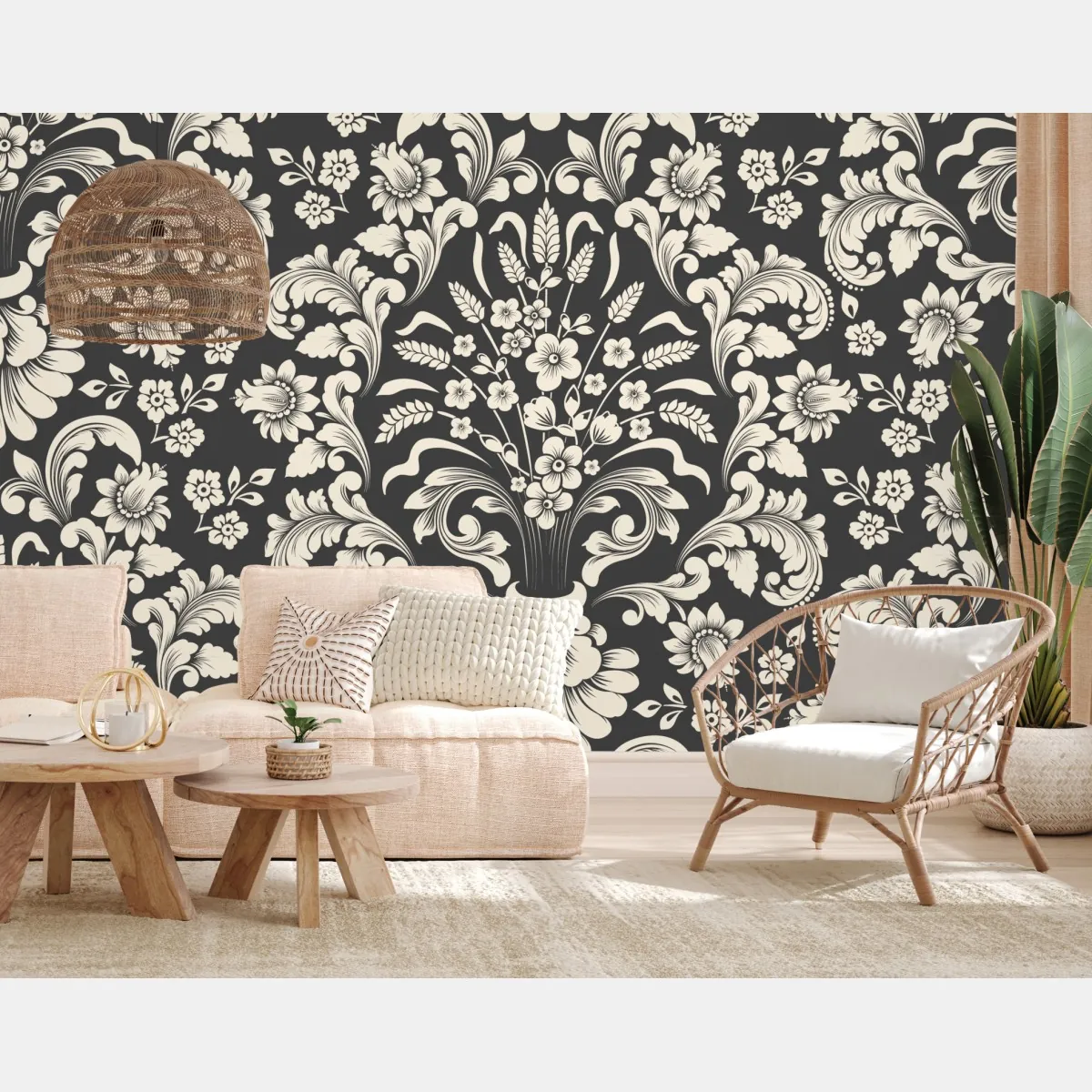 Fototapeta vintage kwiatowy wzór damask – Wallissimo® Fototapeta vintage kwiatowy wzór damask – Wallissimo®