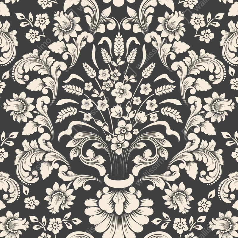 Fototapeta vintage kwiatowy wzór damask – Wallissimo® Fototapeta vintage kwiatowy wzór damask – Wallissimo®