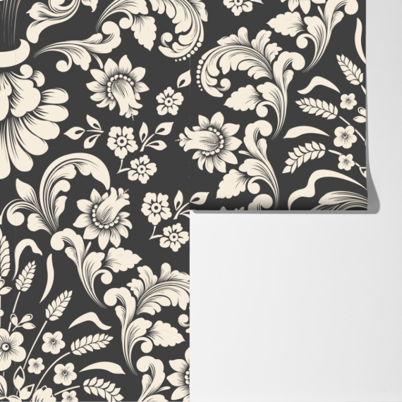 Fototapeta vintage kwiatowy wzór damask – Wallissimo® Fototapeta vintage kwiatowy wzór damask – Wallissimo®