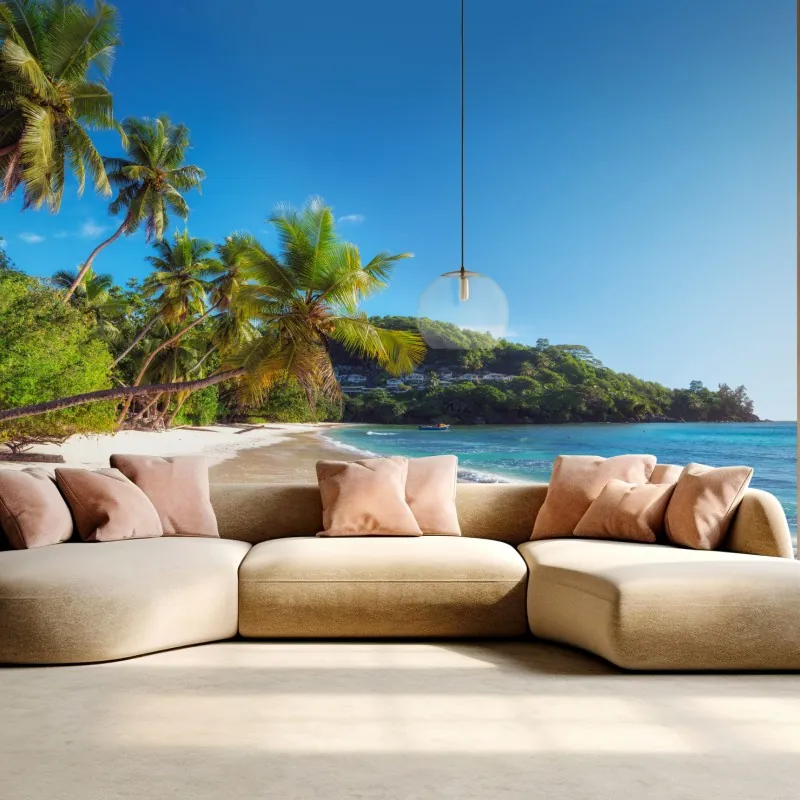 Wall mural tropical palm beach paradise