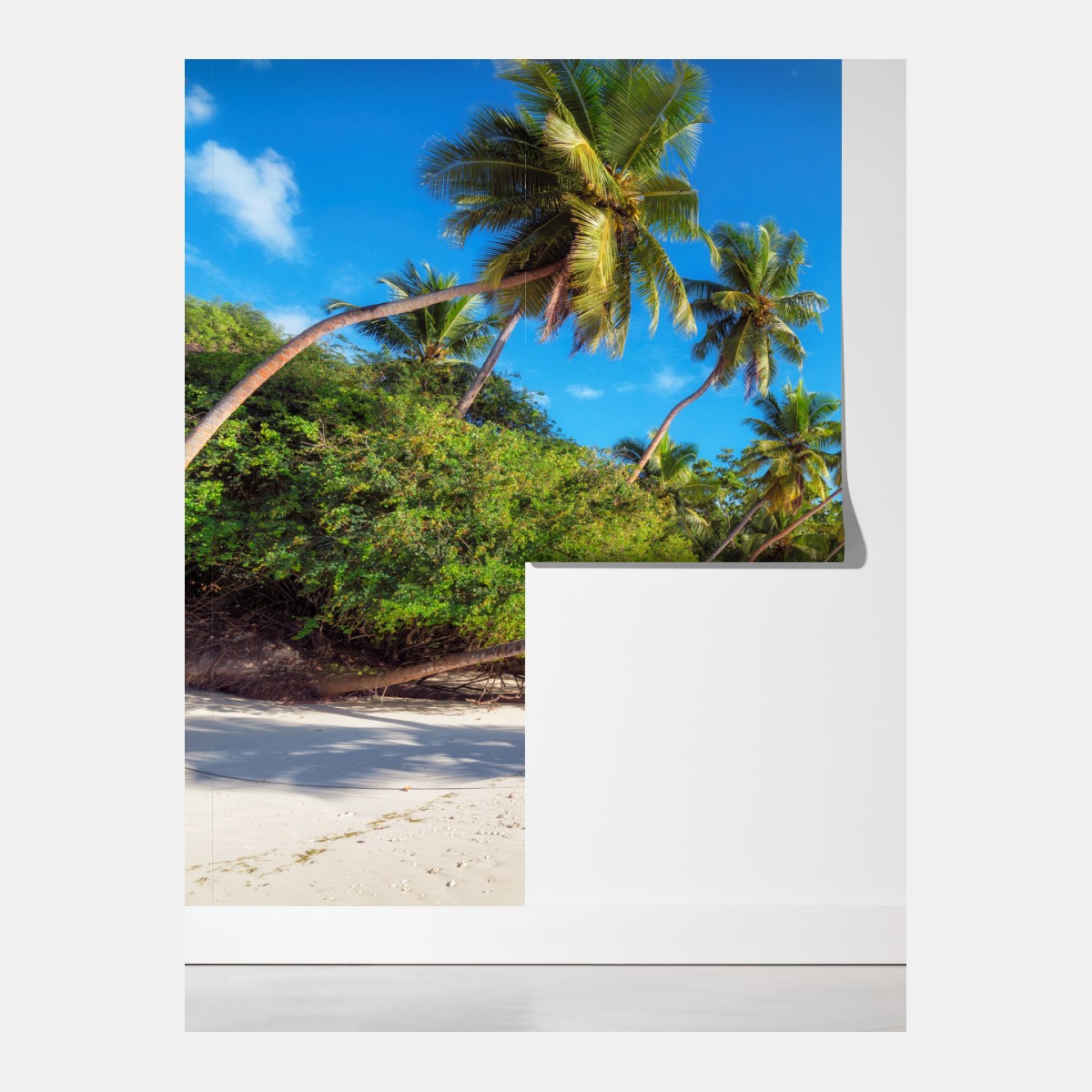 Fototapeta tropikalna plaża z palmami – Wallissimo® Fototapeta tropikalna plaża z palmami – Wallissimo®