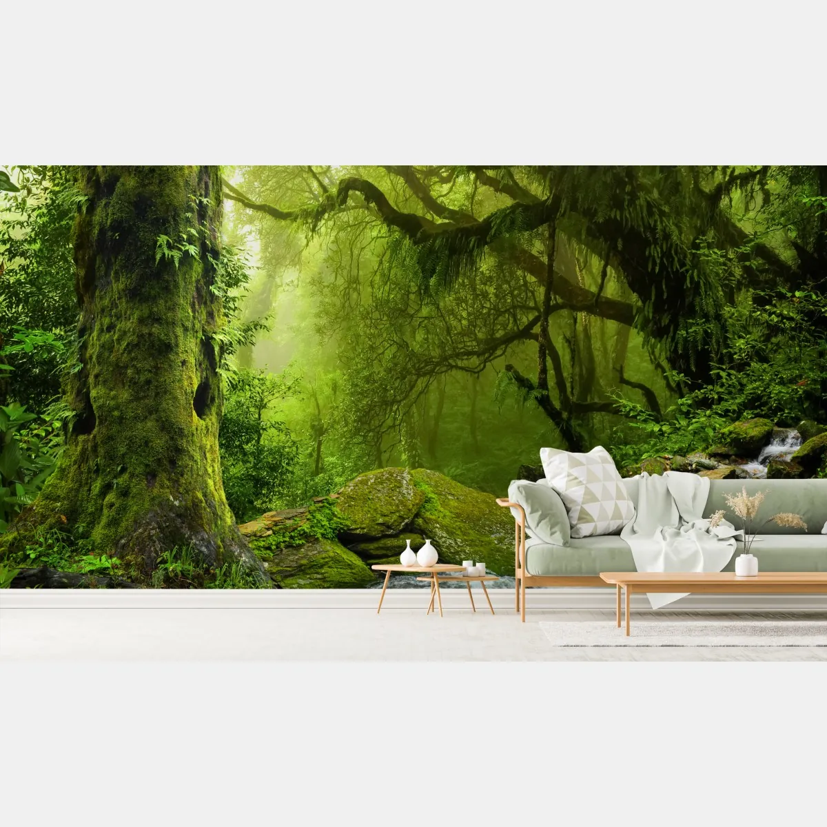 Fototapeta zaczarowany zielony leśny strumień – Wallissimo® Fototapeta zaczarowany zielony leśny strumień – Wallissimo®