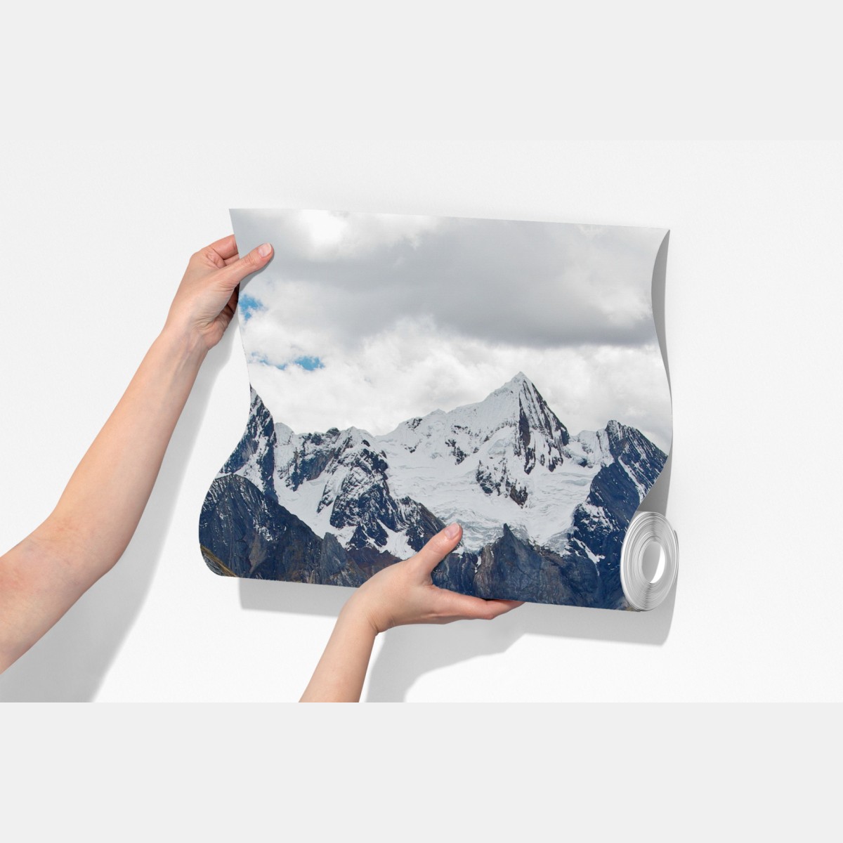 Fototapeta turkusowe jezioro u stóp zaśnieżonych szczytów – Wallissimo® Fototapeta turkusowe jezioro u stóp zaśnieżonych szczytów – Wallissimo®