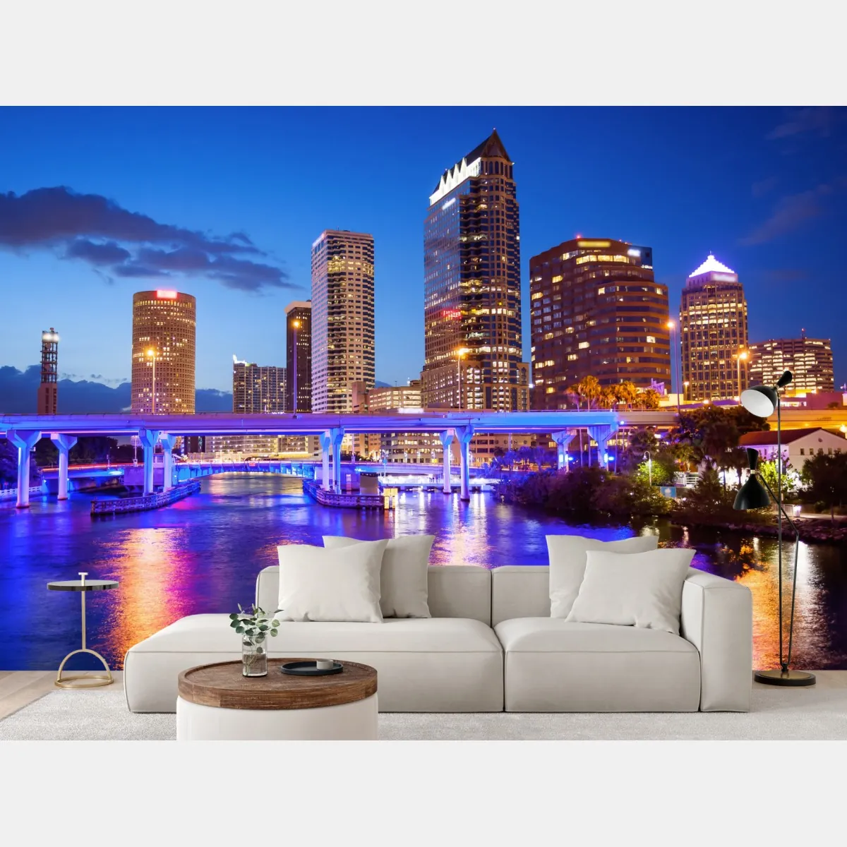 Fototapeta panorama Tampa nocą – Wallissimo® Fototapeta panorama Tampa nocą – Wallissimo®