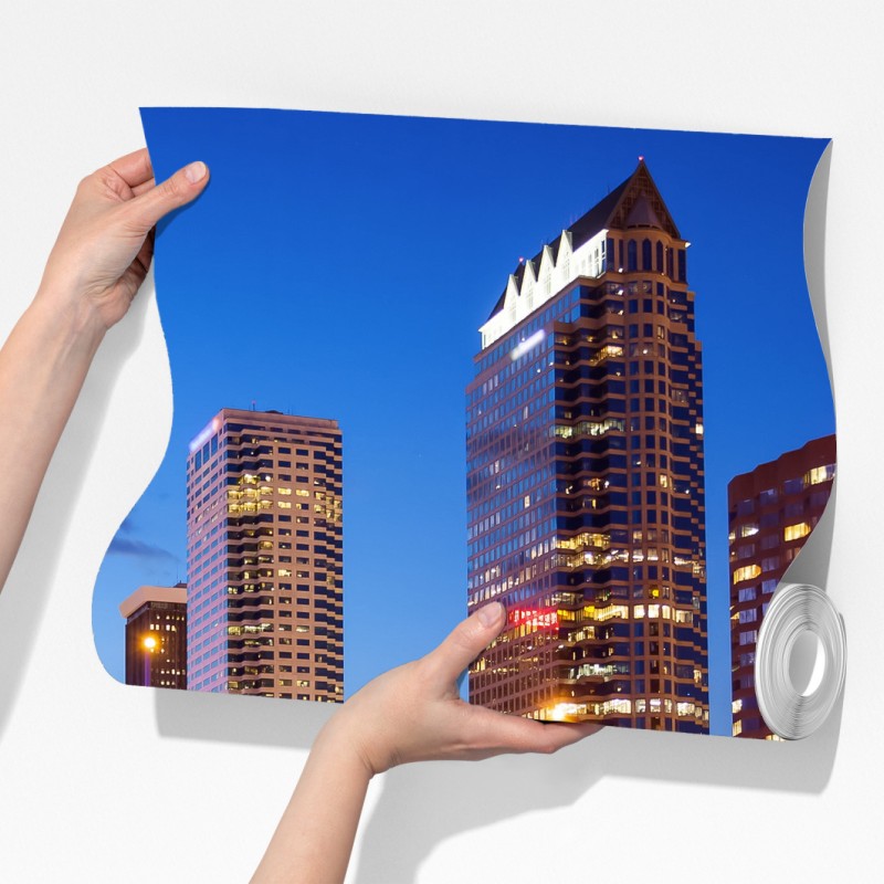 Fototapeta panorama Tampa nocą – Wallissimo® Fototapeta panorama Tampa nocą – Wallissimo®