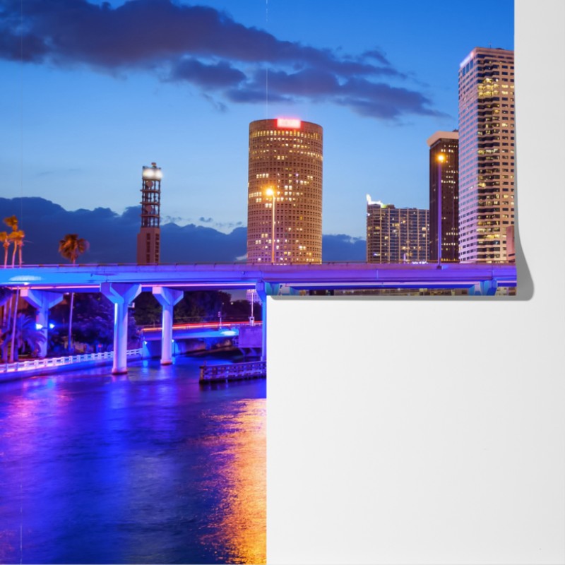 Fototapeta panorama Tampa nocą – Wallissimo® Fototapeta panorama Tampa nocą – Wallissimo®