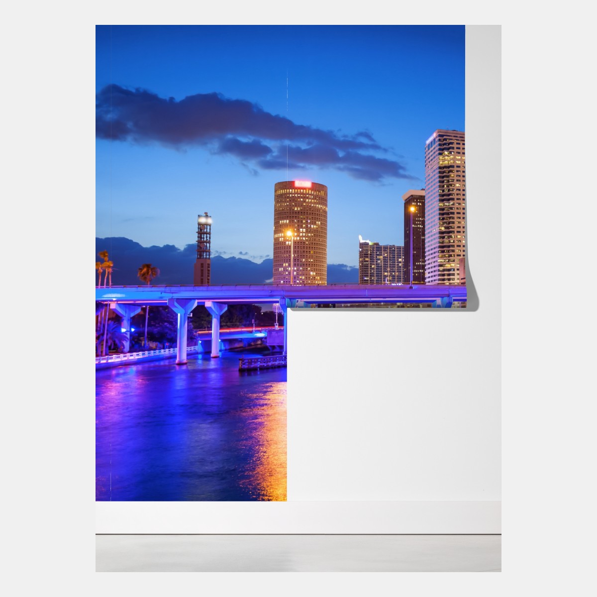 Fototapeta panorama Tampa nocą – Wallissimo® Fototapeta panorama Tampa nocą – Wallissimo®