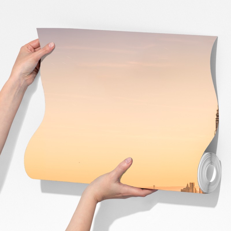 Fototapeta złoty zachód nad panoramą Nowego Jorku – Wallissimo® Fototapeta złoty zachód nad panoramą Nowego Jorku – Wallissimo®