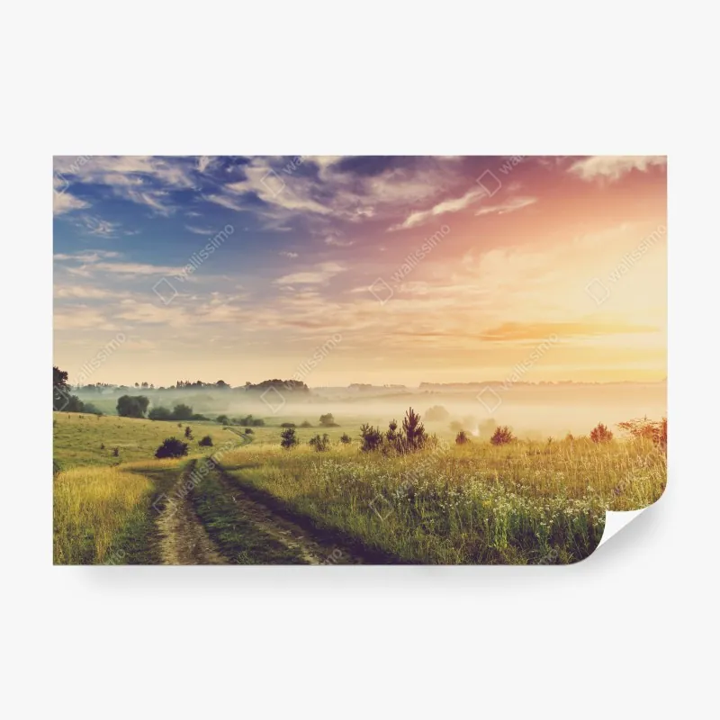 Fototapeta różowy wzór z flamingami i liśćmi tropikalnymi – Wallissimo®