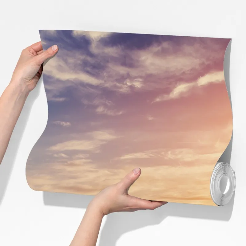 Fototapeta mglisty wschód słońca nad wiejską łąką – Wallissimo® Fototapeta mglisty wschód słońca nad wiejską łąką – Wallissimo®